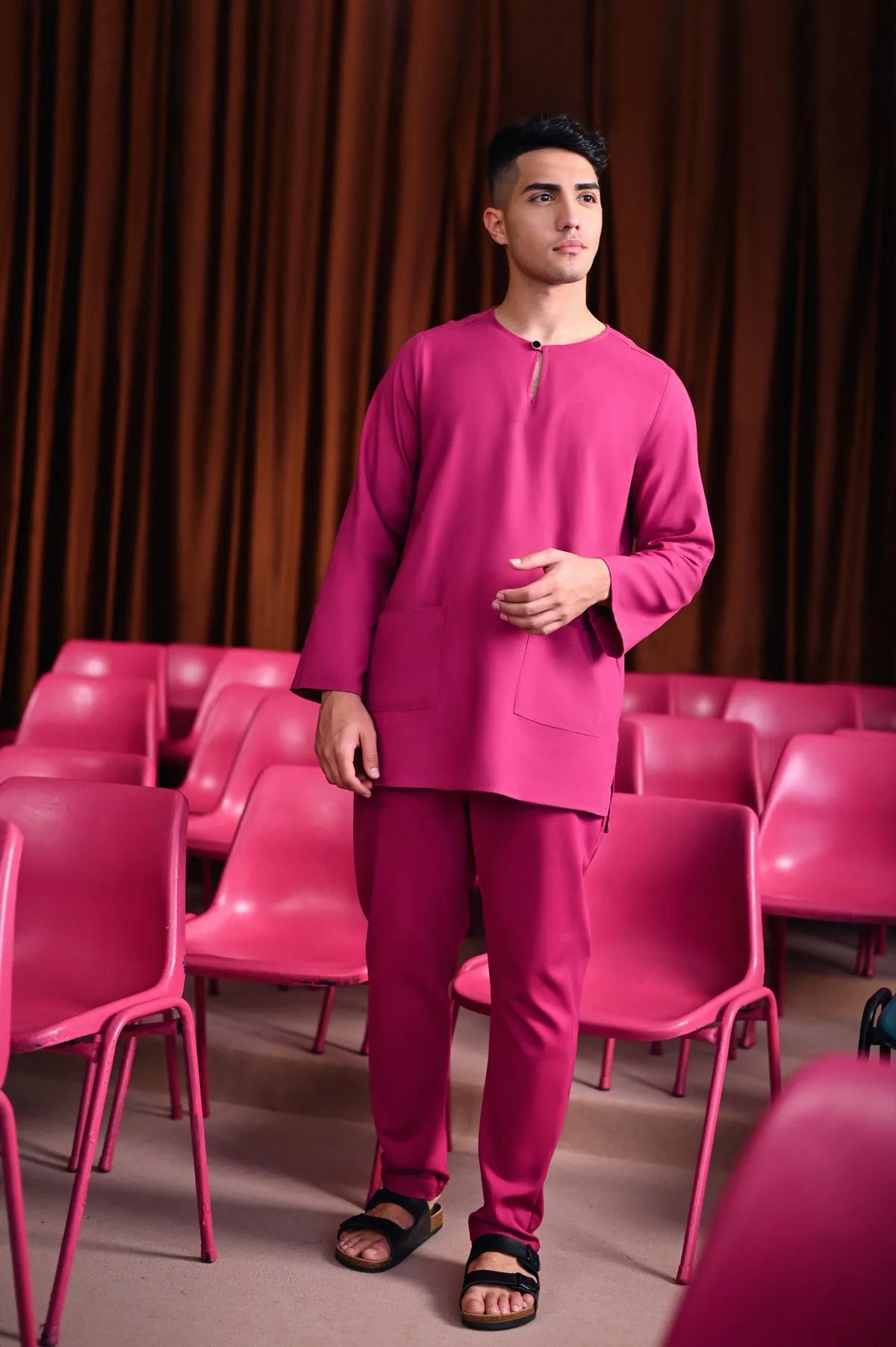 The Dulu Kita Men Kurta - Fuchsia