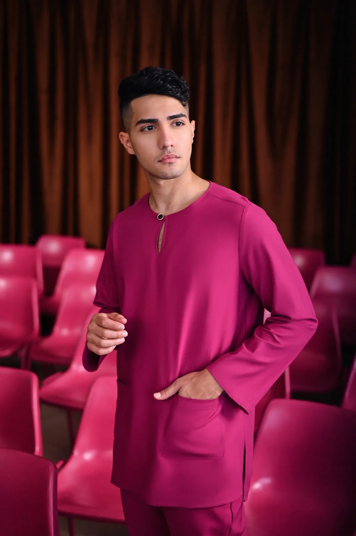 The Dulu Kita Men Kurta - Fuchsia