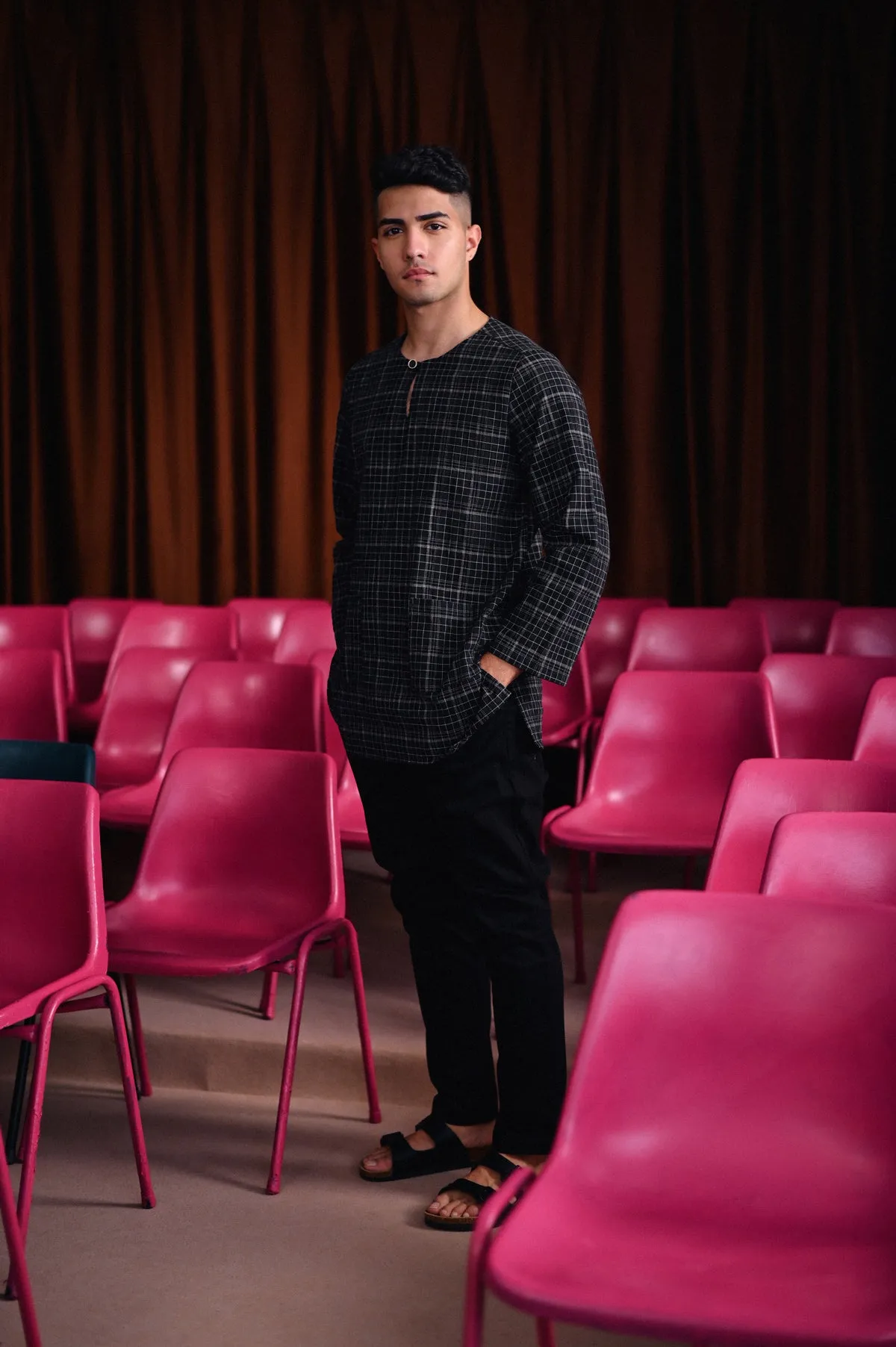 The Dulu Kita Men Kurta - Kita Black Checked