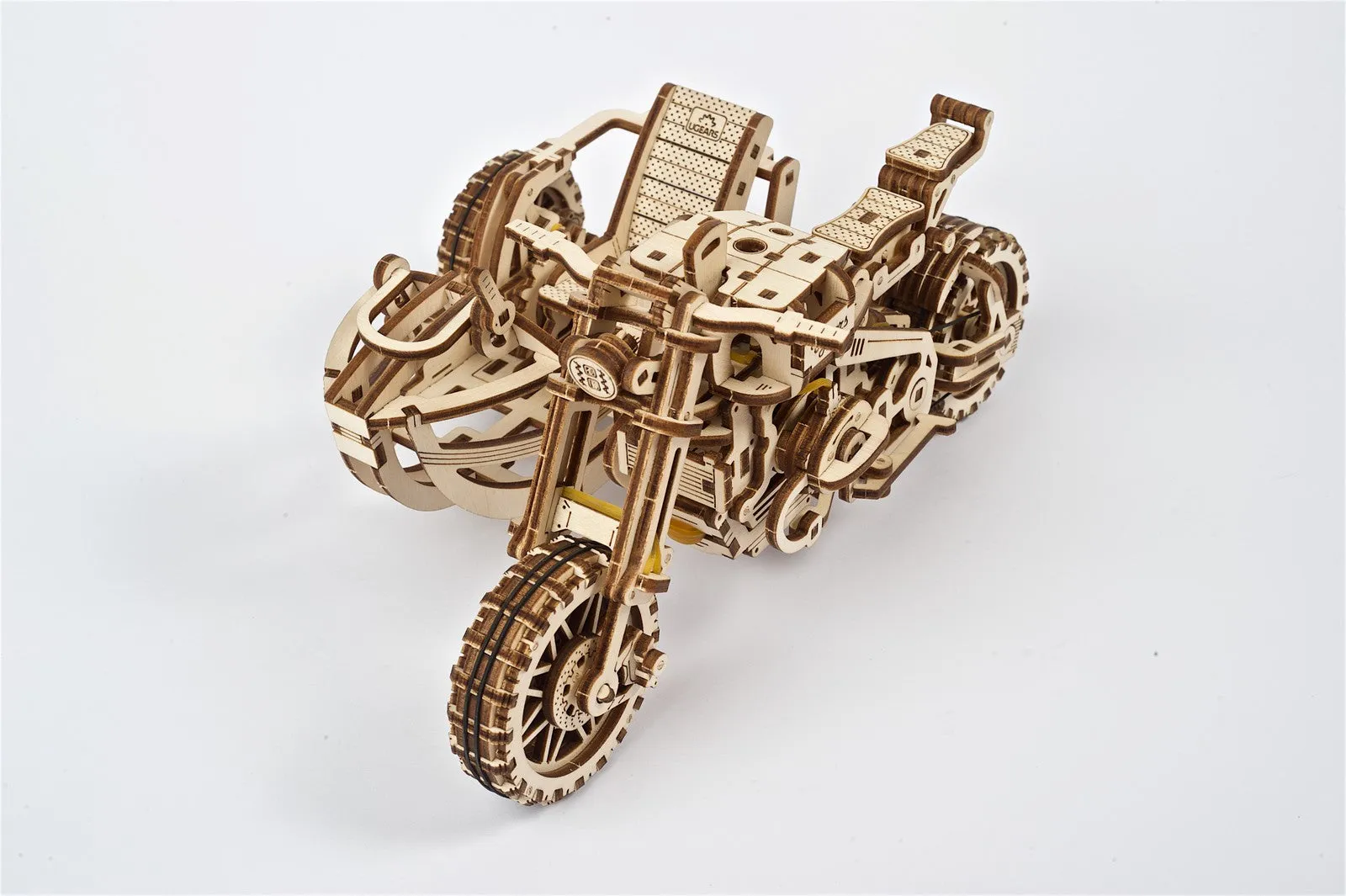 Ugears Scrambler Ugr-10 Motor Bike With Sidecar ★Mechanical 3D Puzzle Kit Model Toys Gift Present Birthday Xmas Christmas Kids Adults