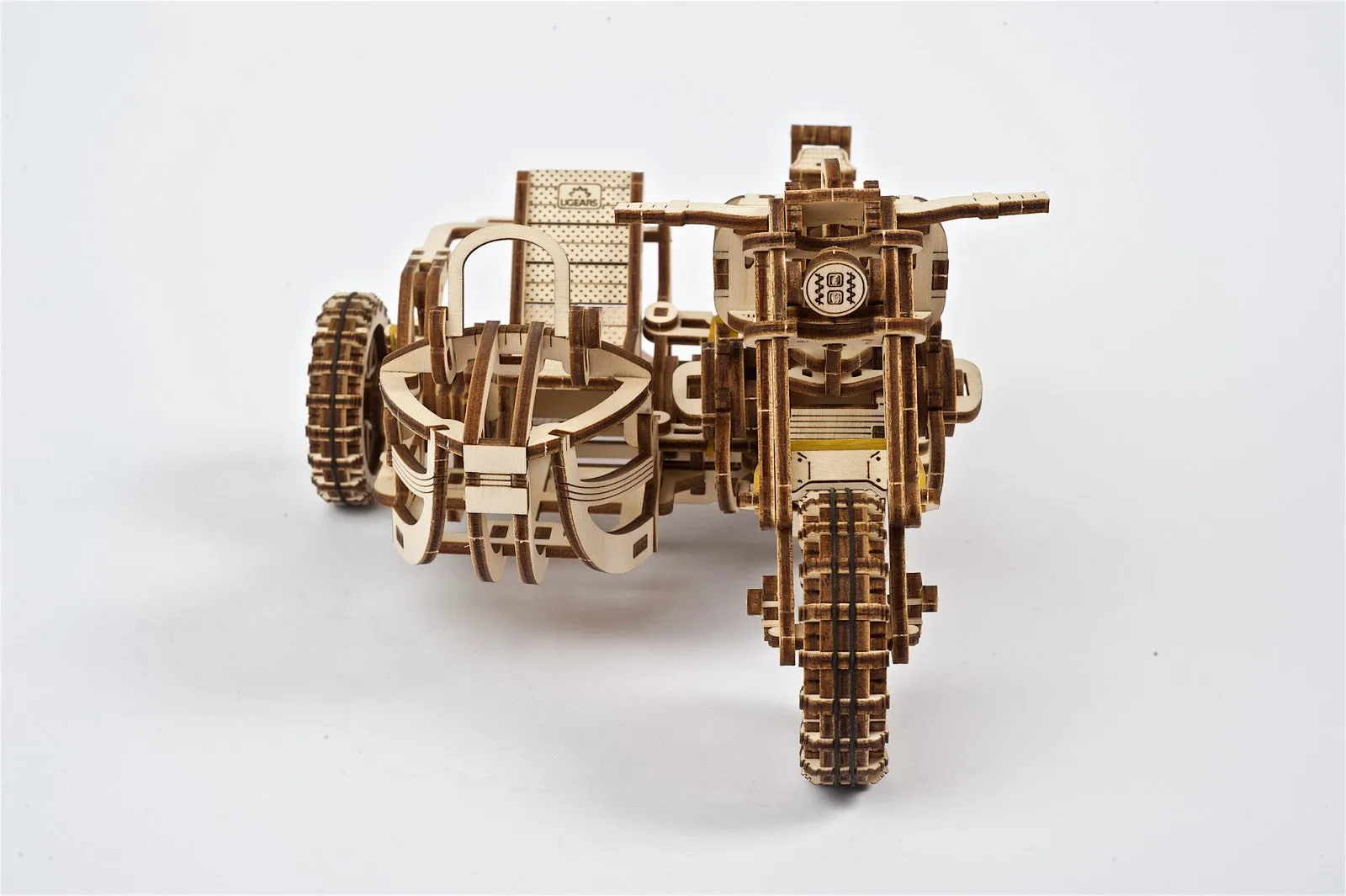 Ugears Scrambler Ugr-10 Motor Bike With Sidecar ★Mechanical 3D Puzzle Kit Model Toys Gift Present Birthday Xmas Christmas Kids Adults