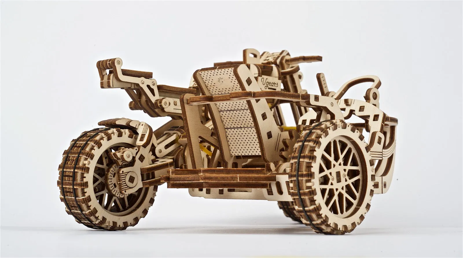 Ugears Scrambler Ugr-10 Motor Bike With Sidecar ★Mechanical 3D Puzzle Kit Model Toys Gift Present Birthday Xmas Christmas Kids Adults