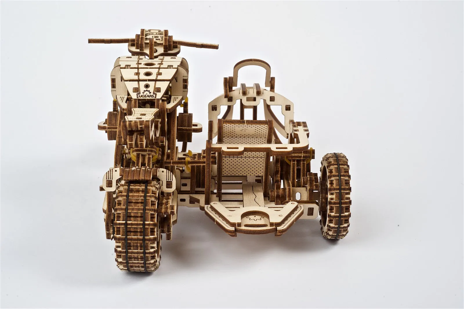 Ugears Scrambler Ugr-10 Motor Bike With Sidecar ★Mechanical 3D Puzzle Kit Model Toys Gift Present Birthday Xmas Christmas Kids Adults