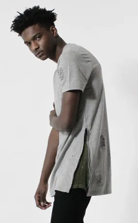 Unknown Requiem Rip & Distressed Gray French Terry Tee