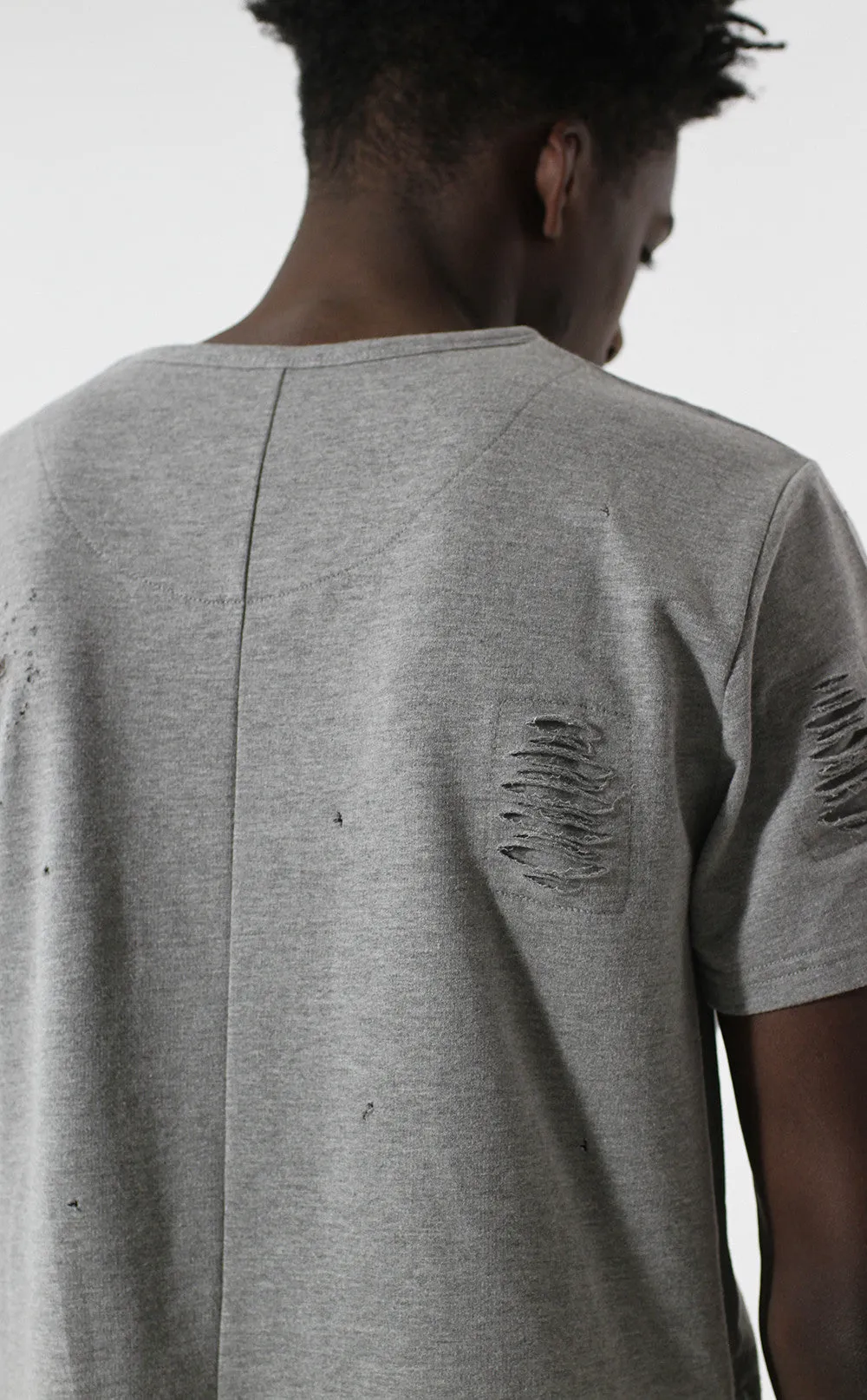 Unknown Requiem Rip & Distressed Gray French Terry Tee