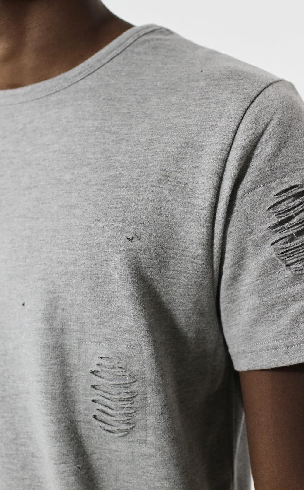 Unknown Requiem Rip & Distressed Gray French Terry Tee