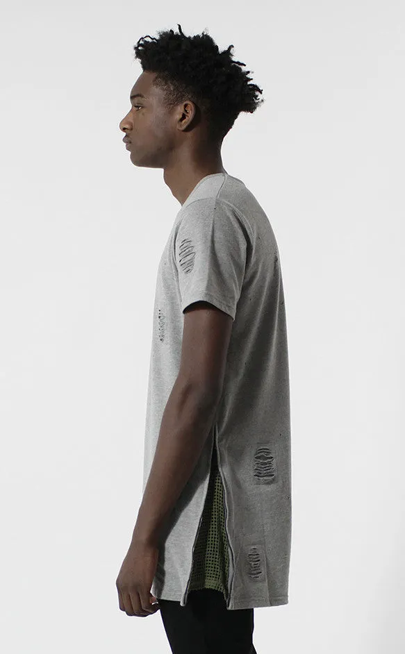 Unknown Requiem Rip & Distressed Gray French Terry Tee