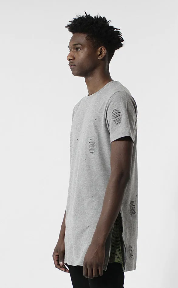 Unknown Requiem Rip & Distressed Gray French Terry Tee