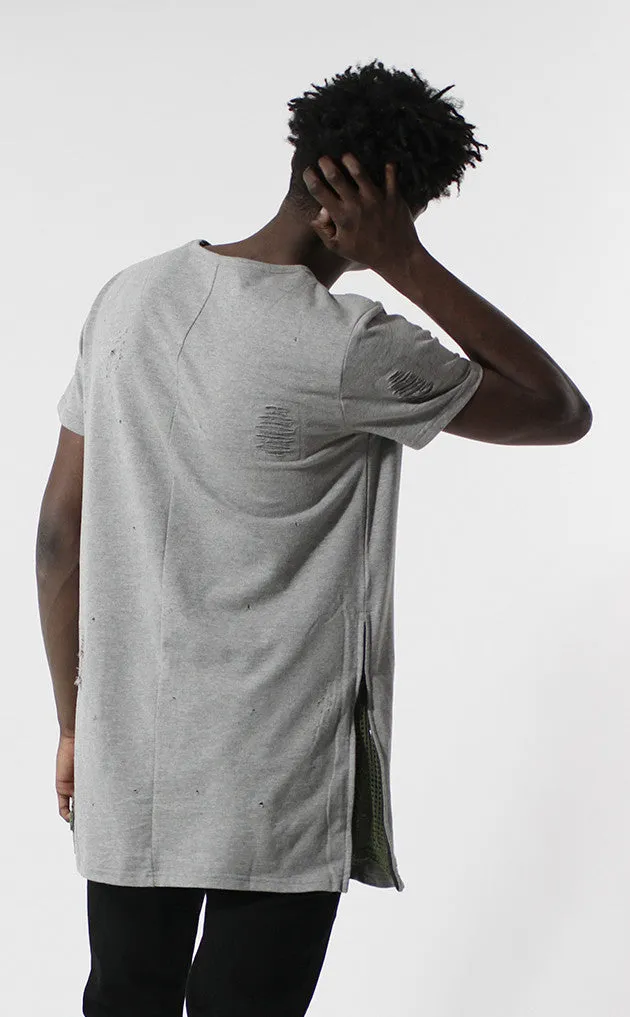 Unknown Requiem Rip & Distressed Gray French Terry Tee
