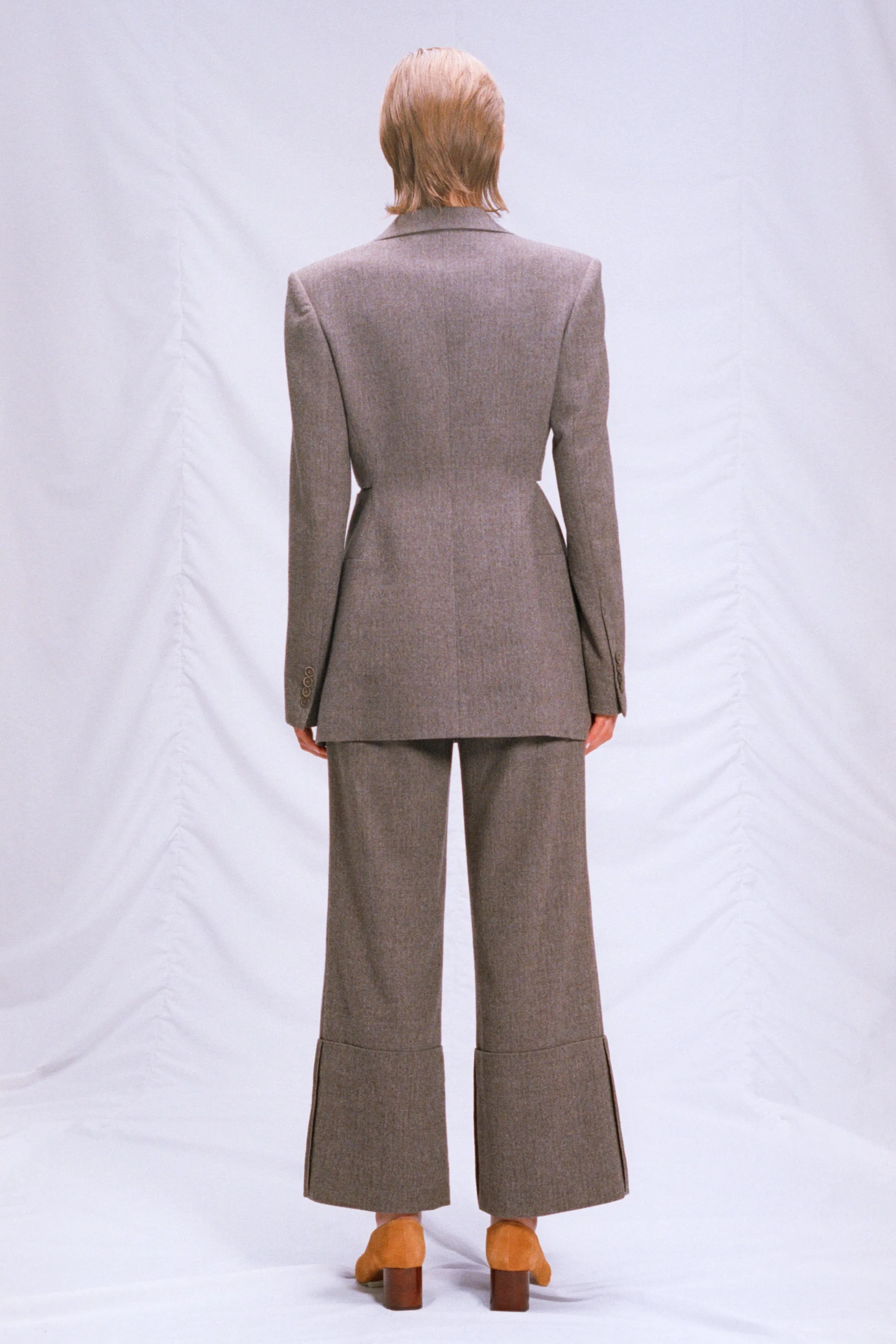Woolen jacket with lacing